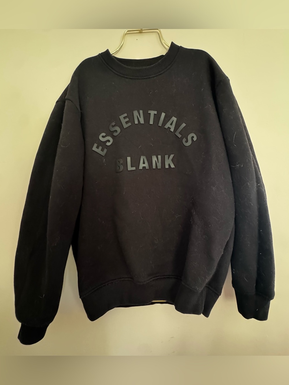 Blank Essentials Black Crewneck Sweatshirt Minimalist Streetwear XS